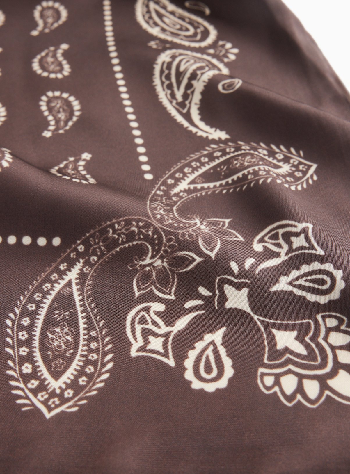 Chocolate Paisley Print Satin Scarf One Size - Image 3 thumbnail